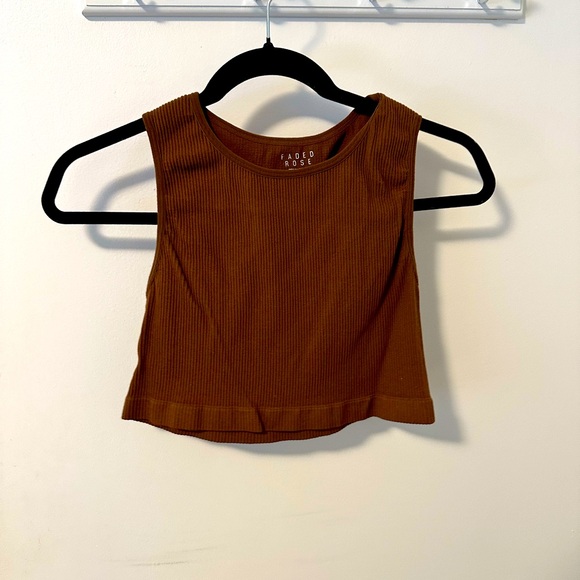 Brown Sporty Crop Top - Picture 1 of 2